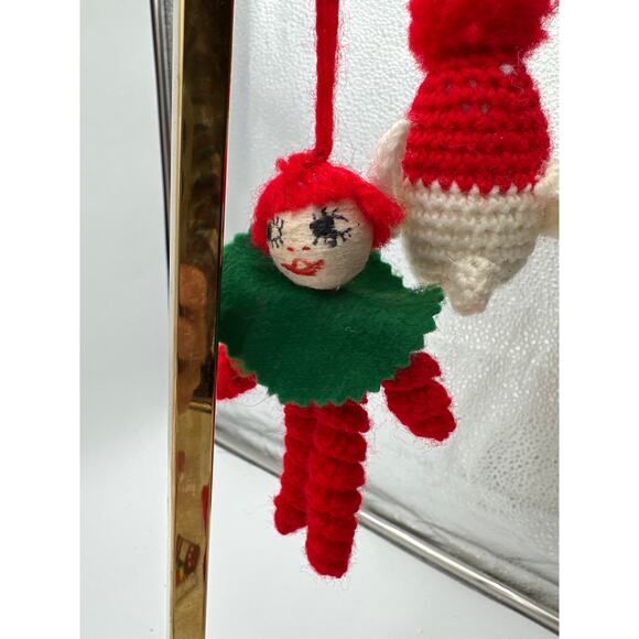 Vintage ornament lot homemade handmade grandma crochet hand knitted 70's 80's - Picture 1 of 16